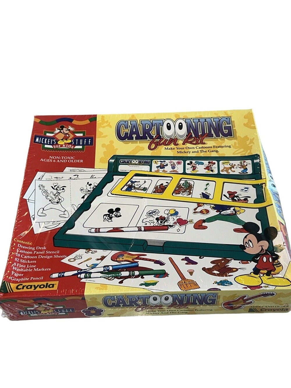 Vntg Crayola Disney Mickey Minnie Cartoon Drawing Kit Age6+ Stickers Kids Crafts